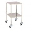 INSTRUMENT TROLLEY WITH 2 SHELVES - STAINLESS STEEL - Image 2