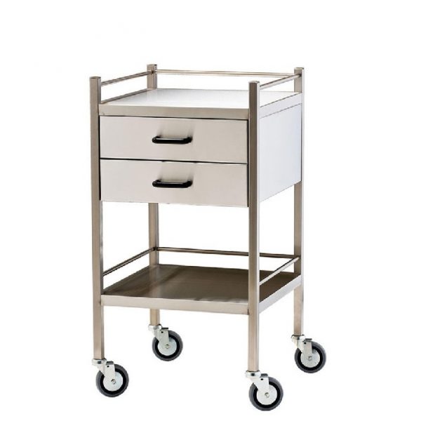 2 DRAWER & 2 SHELVES - STAINLESS STEEL